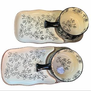 Temptations Floral Lace Soup Sandwich set of 4